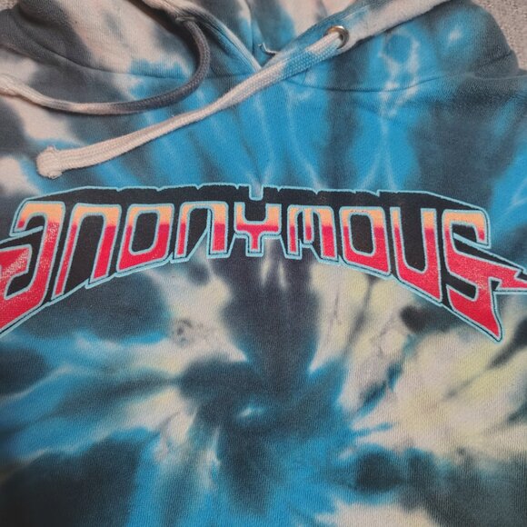 Anonomous Cropped Hoodie Womens Size Small Tye Dye Oversized Boxy Y2K - Picture 2 of 9